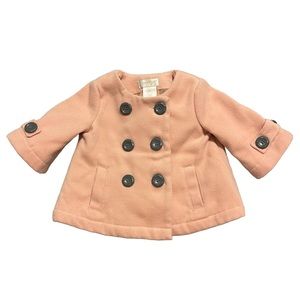 Powder Pink Savannah Coat Baby Girl Peacoat Size 12 Months Jacket